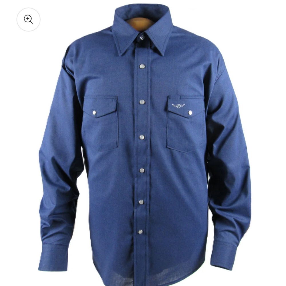 Flying R Ranchwear - Sapphire Solid - Long Sleeve - Snaps - Oversized Fit
